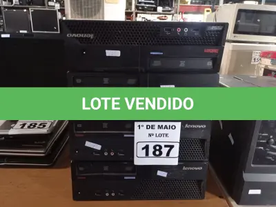 LOTE 187 - 04 CPU’S MARCAS LENOVO. (NO ESTADO) ATENÇÃO! FAZER A VISITAÇÃO ANTES DE ARREMATAR, NÃO SABEMOS SE FUNCIONA. LEILÃO NÃO TEM GARANTIA E NEM DEVOLUÇÃO, SUJEITO A POSSÍVEIS AVARIAS VISÍVEIS/OCULTAS E/OU AUSÊNCIA DE COMPONENTES.