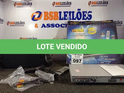 LOTE 097 - 01 DVD KARAOKÊ E 01 CAIXA DE SOM BLUETOOTH. (NO ESTADO) ATENÇÃO! FAZER A VISITAÇÃO ANTES DE ARREMATAR, NÃO SABEMOS SE FUNCIONA. LEILÃO NÃO TEM GARANTIA E NEM DEVOLUÇÃO, SUJEITO A POSSÍVEIS AVARIAS VISÍVEIS/OCULTAS E/OU AUSÊNCIA DE COMPONENTES.