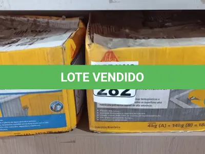 LOTE 282 - 01 CAIXA DE SIKA TOP FLEX E 01 CAIXA DE SIKA TOP 100. (NO ESTADO) ATENÇÃO! FAZER A VISITAÇÃO ANTES DE ARREMATAR, NÃO SABEMOS SE FUNCIONA. LEILÃO NÃO TEM GARANTIA E NEM DEVOLUÇÃO, SUJEITO A POSSÍVEIS AVARIAS VISÍVEIS/OCULTAS E/OU AUSÊNCIA DE COMPONENTES.