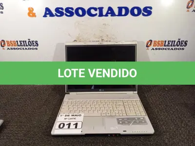 LOTE 011 - 01 NOTEBOOK MARCA LG. (NO ESTADO) ATENÇÃO! FAZER A VISITAÇÃO ANTES DE ARREMATAR, NÃO SABEMOS SE FUNCIONA. LEILÃO NÃO TEM GARANTIA E NEM DEVOLUÇÃO, SUJEITO A POSSÍVEIS AVARIAS VISÍVEIS/OCULTAS E/OU AUSÊNCIA DE COMPONENTES.