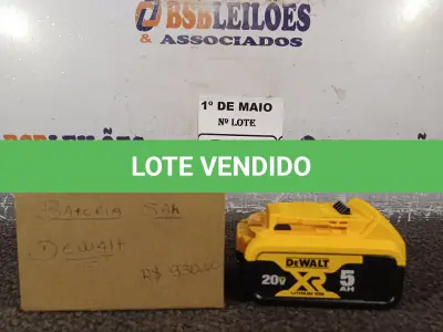 LOTE 242 - 01 BATERIA 20V DE 5AH MARCA DEWALT. (NOVA). (NO ESTADO)