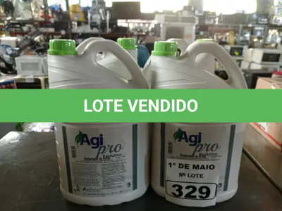 LOTE 329 - 20 LITROS DE AGI PRO RESTAURADOR DE BRILHO. (NO ESTADO) ATENÇÃO! FAZER A VISITAÇÃO ANTES DE ARREMATAR, NÃO SABEMOS SE FUNCIONA. LEILÃO NÃO TEM GARANTIA E NEM DEVOLUÇÃO, SUJEITO A POSSÍVEIS AVARIAS VISÍVEIS/OCULTAS E/OU AUSÊNCIA DE COMPONENTES.