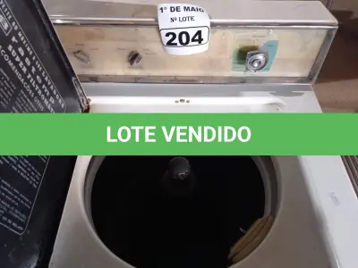 LOTE 204 - 01 LAVADORA AUTOMÁTICA 110V. (NO ESTADO) ATENÇÃO! FAZER A VISITAÇÃO ANTES DE ARREMATAR, NÃO SABEMOS SE FUNCIONA. LEILÃO NÃO TEM GARANTIA E NEM DEVOLUÇÃO, SUJEITO A POSSÍVEIS AVARIAS VISÍVEIS/OCULTAS E/OU AUSÊNCIA DE COMPONENTES.