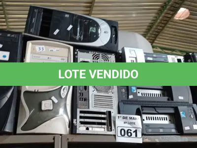 LOTE 061 - 10 CPU’S MARCAS E MODELOS DIVERSOS. (NO ESTADO) ATENÇÃO! FAZER A VISITAÇÃO ANTES DE ARREMATAR, NÃO SABEMOS SE FUNCIONA. LEILÃO NÃO TEM GARANTIA E NEM DEVOLUÇÃO, SUJEITO A POSSÍVEIS AVARIAS VISÍVEIS/OCULTAS E/OU AUSÊNCIA DE COMPONENTES.