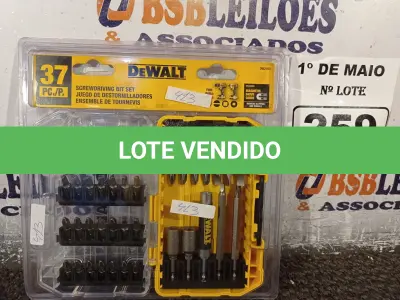 LOTE 259 - 01 KIT JOGO 37 PEÇAS PARA PARAFUSADEIRA DEWALT COM ESTOJO. (NOVO) (NO ESTADO)