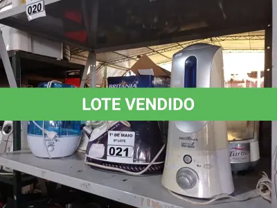 LOTE 021 - 05 UMIDIFICADORES S DE AR E 01 FERRO DE PASSAR A VAPOR MARCAS E MODELOS DIVERSOS. (NO ESTADO) ATENÇÃO! FAZER A VISITAÇÃO ANTES DE ARREMATAR, NÃO SABEMOS SE FUNCIONA. LEILÃO NÃO TEM GARANTIA E NEM DEVOLUÇÃO, SUJEITO A POSSÍVEIS AVARIAS VISÍVEIS/OCULTAS E/OU AUSÊNCIA DE COMPONENTES.
