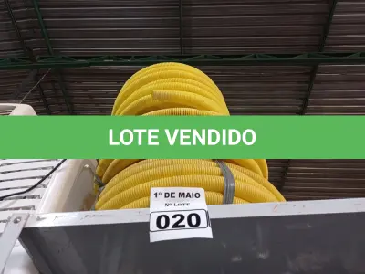 LOTE 020 - 03 ROLOS DE MANGUEIRA CORRUGADA. (NO ESTADO) ATENÇÃO! FAZER A VISITAÇÃO ANTES DE ARREMATAR, NÃO SABEMOS SE FUNCIONA. LEILÃO NÃO TEM GARANTIA E NEM DEVOLUÇÃO, SUJEITO A POSSÍVEIS AVARIAS VISÍVEIS/OCULTAS E/OU AUSÊNCIA DE COMPONENTES.