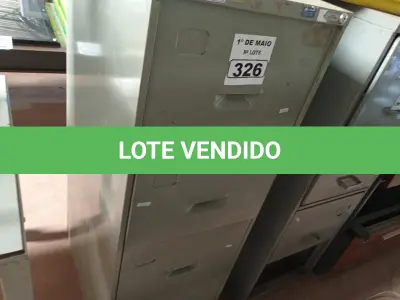 LOTE 326 - 01 ARQUIVO DE AÇO COM 04 GAVETAS. (NO ESTADO) ATENÇÃO! FAZER A VISITAÇÃO ANTES DE ARREMATAR, NÃO SABEMOS SE FUNCIONA. LEILÃO NÃO TEM GARANTIA E NEM DEVOLUÇÃO, SUJEITO A POSSÍVEIS AVARIAS VISÍVEIS/OCULTAS E/OU AUSÊNCIA DE COMPONENTES.