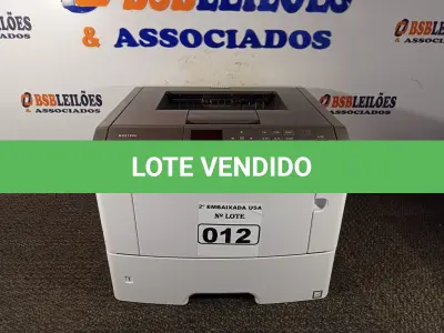 LOTE 012 - 01 IMPRESSORA MARCA LEXMARK. (PRINTER) (NO ESTADO) 45147PHH4198B(SEM PATRIMÔNIO)