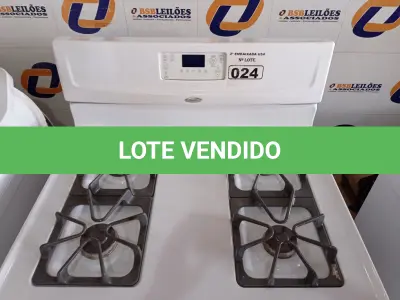 LOTE 024 - 01 FOGÃO 04 BOCAS MARCA WHIRLPOOL 110V. (RANGE) (NO ESTADO) AV9416A