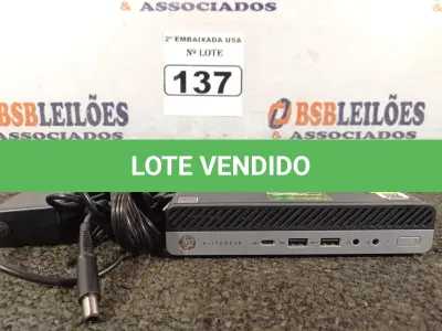 LOTE 137 - 01 CPU SEM MEMÓRIA E SEM HD COM CARREGADOR MARCA HP. (NO ESTADO) BD0866J