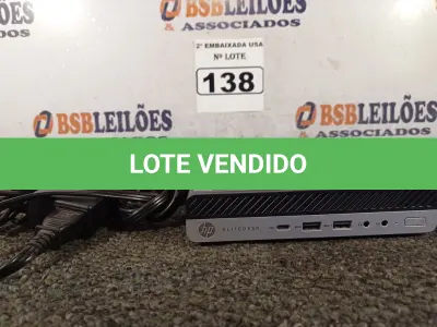 LOTE 138 - 01 CPU SEM MEMÓRIA E SEM HD COM CARREGADOR MARCA HP. (NO ESTADO) BD0867V