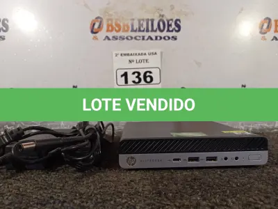 LOTE 136 - 01 CPU COM MEMÓRIA 16 GB E SEM HD COM CARREGADOR MARCA HP. (NO ESTADO) BD0864Y