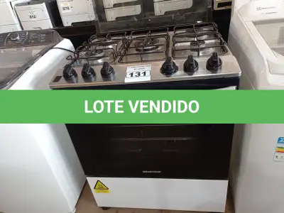 LOTE 131 - 01 FOGÃO 05 BOCAS MARCA BRASTEMP BIVOLT. (RANGE)(NO ESTADO)AV9956G