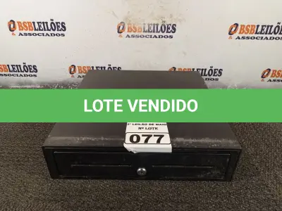 LOTE 077 - 01 GAVETA PARA CAIXA DE SUPERMERCADO. (NO ESTADO) ATENÇÃO! FAZER A VISITAÇÃO ANTES DE ARREMATAR, NÃO SABEMOS SE FUNCIONA. LEILÃO NÃO TEM GARANTIA E NEM DEVOLUÇÃO, SUJEITO A POSSÍVEIS AVARIAS VISÍVEIS/OCULTAS E/OU AUSÊNCIA DE COMPONENTES.