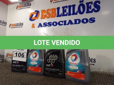 LOTE 106 - 04 LITROS DE ÓLEO MINERAL MONOVISCOSO PARA MOTORES A DIESEL API CF 40. (NO ESTADO) ATENÇÃO! FAZER A VISITAÇÃO ANTES DE ARREMATAR, NÃO SABEMOS SE FUNCIONA. LEILÃO NÃO TEM GARANTIA E NEM DEVOLUÇÃO, SUJEITO A POSSÍVEIS AVARIAS VISÍVEIS/OCULTAS E/OU AUSÊNCIA DE COMPONENTES.