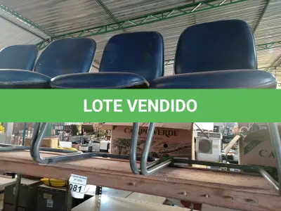LOTE 081 - 04 CADEIRAS DE ESCRITÓRIO COM BASES FIXAS. (NO ESTADO) ATENÇÃO! FAZER A VISITAÇÃO ANTES DE ARREMATAR, NÃO SABEMOS SE FUNCIONA. LEILÃO NÃO TEM GARANTIA E NEM DEVOLUÇÃO, SUJEITO A POSSÍVEIS AVARIAS VISÍVEIS/OCULTAS E/OU AUSÊNCIA DE COMPONENTES.