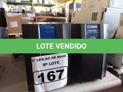 LOTE 167 - 02 ESTABILIZADORES TS SHARA 1500VA. (NO ESTADO) ATENÇÃO! FAZER A VISITAÇÃO ANTES DE ARREMATAR, NÃO SABEMOS SE FUNCIONA. LEILÃO NÃO TEM GARANTIA E NEM DEVOLUÇÃO, SUJEITO A POSSÍVEIS AVARIAS VISÍVEIS/OCULTAS E/OU AUSÊNCIA DE COMPONENTES.