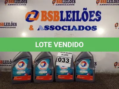 LOTE 033 - 04 LITROS DE ÓLEO MINERAL MONOVISCOSO PARA MOTORES A DIESEL API CF 40. (NO ESTADO) ATENÇÃO! FAZER A VISITAÇÃO ANTES DE ARREMATAR, NÃO SABEMOS SE FUNCIONA. LEILÃO NÃO TEM GARANTIA E NEM DEVOLUÇÃO, SUJEITO A POSSÍVEIS AVARIAS VISÍVEIS/OCULTAS E/OU AUSÊNCIA DE COMPONENTES.