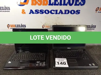 LOTE 140 - 02 NOTEBOOKS MARCAS E MODELOS DIVERSOS. (NO ESTADO) ATENÇÃO! FAZER A VISITAÇÃO ANTES DE ARREMATAR, NÃO SABEMOS SE FUNCIONA. LEILÃO NÃO TEM GARANTIA E NEM DEVOLUÇÃO, SUJEITO A POSSÍVEIS AVARIAS VISÍVEIS/OCULTAS E/OU AUSÊNCIA DE COMPONENTES.