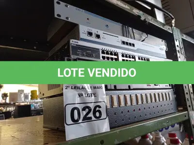 LOTE 026 - 01 FONTE, 01 DATACOM DM4E1, 01 SWITCH D-LINK 32 PORTAS, 01 IP TOUCH SECURITY MODULE E 01 TECSAT CATV T5060. (NO ESTADO) ATENÇÃO! FAZER A VISITAÇÃO ANTES DE ARREMATAR, NÃO SABEMOS SE FUNCIONA. LEILÃO NÃO TEM GARANTIA E NEM DEVOLUÇÃO, SUJEITO A POSSÍVEIS AVARIAS VISÍVEIS/OCULTAS E/OU AUSÊNCIA DE COMPONENTES.