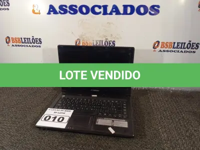 LOTE 010 - 01 NOTEBOOK MARCA EMACHINES D442 V081. (NO ESTADO) ATENÇÃO! FAZER A VISITAÇÃO ANTES DE ARREMATAR, NÃO SABEMOS SE FUNCIONA. LEILÃO NÃO TEM GARANTIA E NEM DEVOLUÇÃO, SUJEITO A POSSÍVEIS AVARIAS VISÍVEIS/OCULTAS E/OU AUSÊNCIA DE COMPONENTES.