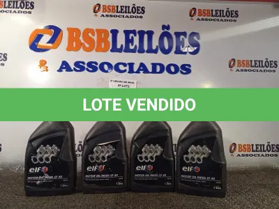 LOTE 088 - 04 LITROS DE ÓLEO ELF PARA MOTORES A DIESEL CF 40. (NO ESTADO) ATENÇÃO! FAZER A VISITAÇÃO ANTES DE ARREMATAR, NÃO SABEMOS SE FUNCIONA. LEILÃO NÃO TEM GARANTIA E NEM DEVOLUÇÃO, SUJEITO A POSSÍVEIS AVARIAS VISÍVEIS/OCULTAS E/OU AUSÊNCIA DE COMPONENTES.