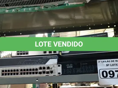 LOTE 097 - 02 MODENS DATACOM, 03 ROTEADORES CISCO E 02 SWITCHES MARCAS E MODELOS DIVERSOS. (NO ESTADO) ATENÇÃO! FAZER A VISITAÇÃO ANTES DE ARREMATAR, NÃO SABEMOS SE FUNCIONA. LEILÃO NÃO TEM GARANTIA E NEM DEVOLUÇÃO, SUJEITO A POSSÍVEIS AVARIAS VISÍVEIS/OCULTAS E/OU AUSÊNCIA DE COMPONENTES.