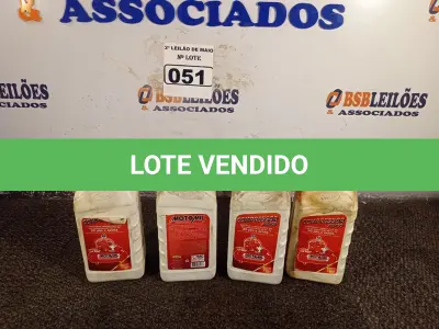 LOTE 051 - 04 LITROS DE LUBRIFICANTE MINERAL AW-150, PARA USO EM COMPRESSORES DE AR DE 20 PÉS E ACIMA. (NO ESTADO) ATENÇÃO! FAZER A VISITAÇÃO ANTES DE ARREMATAR, NÃO SABEMOS SE FUNCIONA. LEILÃO NÃO TEM GARANTIA E NEM DEVOLUÇÃO, SUJEITO A POSSÍVEIS AVARIAS VISÍVEIS/OCULTAS E/OU AUSÊNCIA DE COMPONENTES.