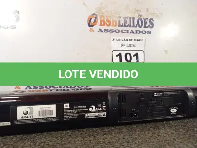LOTE 101 - 01 SOUNDBAR WIRELESS SUBWOOFER JBL MODELO CINEMA SB 150. (NO ESTADO) ATENÇÃO! FAZER A VISITAÇÃO ANTES DE ARREMATAR, NÃO SABEMOS SE FUNCIONA. LEILÃO NÃO TEM GARANTIA E NEM DEVOLUÇÃO, SUJEITO A POSSÍVEIS AVARIAS VISÍVEIS/OCULTAS E/OU AUSÊNCIA DE COMPONENTES.
