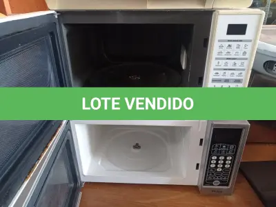 LOTE 118 - 03 MICRO-ONDAS MARCAS E MODELOS DIVERSOS. (NO ESTADO) ATENÇÃO! FAZER A VISITAÇÃO ANTES DE ARREMATAR, NÃO SABEMOS SE FUNCIONA. LEILÃO NÃO TEM GARANTIA E NEM DEVOLUÇÃO, SUJEITO A POSSÍVEIS AVARIAS VISÍVEIS/OCULTAS E/OU AUSÊNCIA DE COMPONENTES.