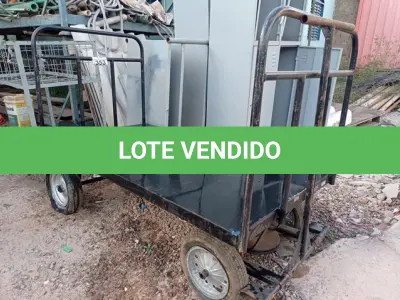 LOTE 353 - 01 CARRINHO PARA TRANSPORTE DE CARGAS. (NO ESTADO) ATENÇÃO! FAZER A VISITAÇÃO ANTES DE ARREMATAR, NÃO SABEMOS SE FUNCIONA. LEILÃO NÃO TEM GARANTIA E NEM DEVOLUÇÃO, SUJEITO A POSSÍVEIS AVARIAS VISÍVEIS/OCULTAS E/OU AUSÊNCIA DE COMPONENTES.