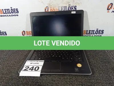 LOTE 240 - 01 NOTEBOOK MARCA DELL LATITUDE E7440. (NO ESTADO) ATENÇÃO! FAZER A VISITAÇÃO ANTES DE ARREMATAR, NÃO SABEMOS SE FUNCIONA. LEILÃO NÃO TEM GARANTIA E NEM DEVOLUÇÃO, SUJEITO A POSSÍVEIS AVARIAS VISÍVEIS/OCULTAS E/OU AUSÊNCIA DE COMPONENTES.
