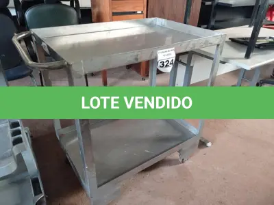 LOTE 324 - 02 CARRINHOS COM RODINHAS SENDO 01 DE LIMPEZA. (NO ESTADO) ATENÇÃO! FAZER A VISITAÇÃO ANTES DE ARREMATAR, NÃO SABEMOS SE FUNCIONA. LEILÃO NÃO TEM GARANTIA E NEM DEVOLUÇÃO, SUJEITO A POSSÍVEIS AVARIAS VISÍVEIS/OCULTAS E/OU AUSÊNCIA DE COMPONENTES.