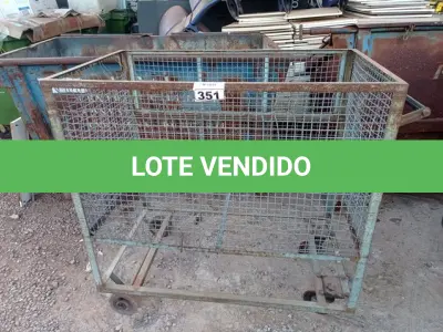 LOTE 351 - 01 CARRINHO PARA TRANSPORTE DE CARGAS. (NO ESTADO) ATENÇÃO! FAZER A VISITAÇÃO ANTES DE ARREMATAR, NÃO SABEMOS SE FUNCIONA. LEILÃO NÃO TEM GARANTIA E NEM DEVOLUÇÃO, SUJEITO A POSSÍVEIS AVARIAS VISÍVEIS/OCULTAS E/OU AUSÊNCIA DE COMPONENTES.