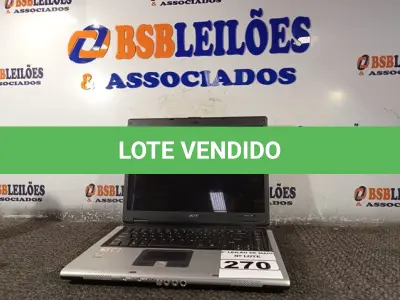 LOTE 270 - 01 NOTEBOOK MARCA ACER. (NO ESTADO) ATENÇÃO! FAZER A VISITAÇÃO ANTES DE ARREMATAR, NÃO SABEMOS SE FUNCIONA. LEILÃO NÃO TEM GARANTIA E NEM DEVOLUÇÃO, SUJEITO A POSSÍVEIS AVARIAS VISÍVEIS/OCULTAS E/OU AUSÊNCIA DE COMPONENTES.