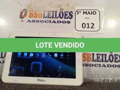 LOTE 012 - 1 WORKTAB Q10 SEM CARREGADOR MARCA PHILCO. (NO ESTADO) ATENÇÃO! FAZER A VISITAÇÃO ANTES DE ARREMATAR, NÃO SABEMOS SE FUNCIONA. LEILÃO NÃO TEM GARANTIA E NEM DEVOLUÇÃO, SUJEITO A POSSÍVEIS AVARIAS VISÍVEIS/OCULTAS E/OU AUSÊNCIA DE COMPONENTES.
