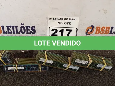 LOTE 217 - 01 LOTE COM VÁRIAS MEMORIAS PARA PC MARCAS E MODELOS DIVERSOS. (NO ESTADO) ATENÇÃO! FAZER A VISITAÇÃO ANTES DE ARREMATAR, NÃO SABEMOS SE FUNCIONA. LEILÃO NÃO TEM GARANTIA E NEM DEVOLUÇÃO, SUJEITO A POSSÍVEIS AVARIAS VISÍVEIS/OCULTAS E/OU AUSÊNCIA DE COMPONENTES.