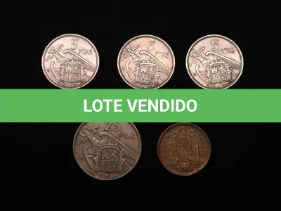 LOTE 048 - LOTE 48 – MOEDAS ITÁLIA, ISRAEL ESPANHA 	MOEDA	OBSERVAÇÕES 1.		100 Liras (1966, 1968,1978)	3 unidades 2.		500 Liras (2 x 1985, 1983, 1989 e 1995)	5 unidades 3.		200 Liras (1979)	1 unidade 4.		10 Shekel	2 unidades 5.		½ Shekel	1 unidade 6.		25 Pesetas (1957)	1 unidade 7.		5 Pesetas (1957)	3 unidades 8.		1 Peseta (1953)	1 unidade 9.		25 Pesetas (1975)	3 unidades 10.		5 Pesetas (1975)	8 unidades 11.		1 Peseta (1975)	4 unidades 12.		5 Pesetas (1991,1992 e 1998)	3 unidades