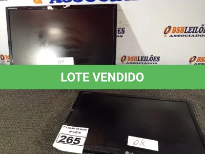 LOTE 265 - 02 MONITORES LG FLATROM E2260V-PN. (NO ESTADO) ATENÇÃO! FAZER A VISITAÇÃO ANTES DE ARREMATAR, NÃO SABEMOS SE FUNCIONA. LEILÃO NÃO TEM GARANTIA E NEM DEVOLUÇÃO, SUJEITO A POSSÍVEIS AVARIAS VISÍVEIS/OCULTAS E/OU AUSÊNCIA DE COMPONENTES.