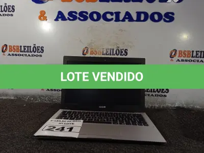 LOTE 241 - 01 NOTEBOOK MARCA CCE ULTRA THIN S23. (NO ESTADO) ATENÇÃO! FAZER A VISITAÇÃO ANTES DE ARREMATAR, NÃO SABEMOS SE FUNCIONA. LEILÃO NÃO TEM GARANTIA E NEM DEVOLUÇÃO, SUJEITO A POSSÍVEIS AVARIAS VISÍVEIS/OCULTAS E/OU AUSÊNCIA DE COMPONENTES.