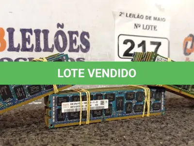 LOTE 217 - 01 LOTE COM VÁRIAS MEMORIAS PARA PC MARCAS E MODELOS DIVERSOS. (NO ESTADO) ATENÇÃO! FAZER A VISITAÇÃO ANTES DE ARREMATAR, NÃO SABEMOS SE FUNCIONA. LEILÃO NÃO TEM GARANTIA E NEM DEVOLUÇÃO, SUJEITO A POSSÍVEIS AVARIAS VISÍVEIS/OCULTAS E/OU AUSÊNCIA DE COMPONENTES.