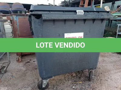 LOTE 352 - 01 CONTAINER PARA LIXO. (NO ESTADO) ATENÇÃO! FAZER A VISITAÇÃO ANTES DE ARREMATAR, NÃO SABEMOS SE FUNCIONA. LEILÃO NÃO TEM GARANTIA E NEM DEVOLUÇÃO, SUJEITO A POSSÍVEIS AVARIAS VISÍVEIS/OCULTAS E/OU AUSÊNCIA DE COMPONENTES.