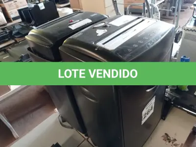 LOTE 264 - 02 FRAGMENTADORAS DE PAPEL. (NO ESTADO) ATENÇÃO! FAZER A VISITAÇÃO ANTES DE ARREMATAR, NÃO SABEMOS SE FUNCIONA. LEILÃO NÃO TEM GARANTIA E NEM DEVOLUÇÃO, SUJEITO A POSSÍVEIS AVARIAS VISÍVEIS/OCULTAS E/OU AUSÊNCIA DE COMPONENTES.