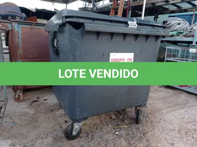 LOTE 352 - 01 CONTAINER PARA LIXO. (NO ESTADO) ATENÇÃO! FAZER A VISITAÇÃO ANTES DE ARREMATAR, NÃO SABEMOS SE FUNCIONA. LEILÃO NÃO TEM GARANTIA E NEM DEVOLUÇÃO, SUJEITO A POSSÍVEIS AVARIAS VISÍVEIS/OCULTAS E/OU AUSÊNCIA DE COMPONENTES.