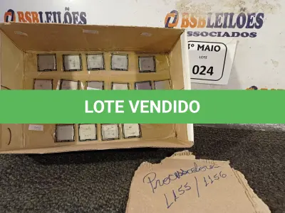 LOTE 024 - 20 PROCESSADORES 1155/1156. (NO ESTADO) ATENÇÃO! FAZER A VISITAÇÃO ANTES DE ARREMATAR, NÃO SABEMOS SE FUNCIONA. LEILÃO NÃO TEM GARANTIA E NEM DEVOLUÇÃO, SUJEITO A POSSÍVEIS AVARIAS VISÍVEIS/OCULTAS E/OU AUSÊNCIA DE COMPONENTES.