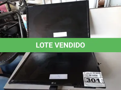 LOTE 301 - 02 MONITORES MARCAS LG MODELOS FLATROM E2360V-PN/E2260V-PN. (NO ESTADO) ATENÇÃO! FAZER A VISITAÇÃO ANTES DE ARREMATAR, NÃO SABEMOS SE FUNCIONA. LEILÃO NÃO TEM GARANTIA E NEM DEVOLUÇÃO, SUJEITO A POSSÍVEIS AVARIAS VISÍVEIS/OCULTAS E/OU AUSÊNCIA DE COMPONENTES.