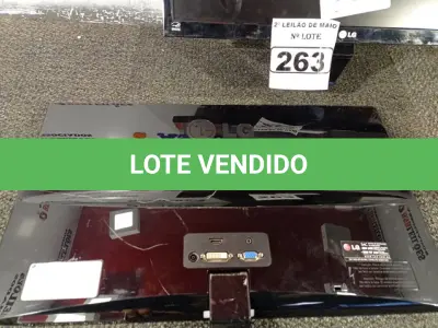 LOTE 263 - 02 MONITORES LG FLATROM E2360V-PN. (NO ESTADO) ATENÇÃO! FAZER A VISITAÇÃO ANTES DE ARREMATAR, NÃO SABEMOS SE FUNCIONA. LEILÃO NÃO TEM GARANTIA E NEM DEVOLUÇÃO, SUJEITO A POSSÍVEIS AVARIAS VISÍVEIS/OCULTAS E/OU AUSÊNCIA DE COMPONENTES.