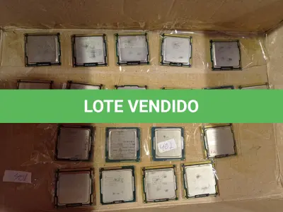 LOTE 024 - 20 PROCESSADORES 1155/1156. (NO ESTADO) ATENÇÃO! FAZER A VISITAÇÃO ANTES DE ARREMATAR, NÃO SABEMOS SE FUNCIONA. LEILÃO NÃO TEM GARANTIA E NEM DEVOLUÇÃO, SUJEITO A POSSÍVEIS AVARIAS VISÍVEIS/OCULTAS E/OU AUSÊNCIA DE COMPONENTES.