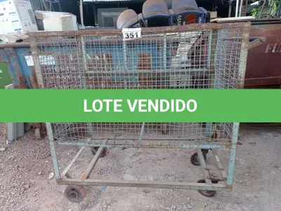 LOTE 351 - 01 CARRINHO PARA TRANSPORTE DE CARGAS. (NO ESTADO) ATENÇÃO! FAZER A VISITAÇÃO ANTES DE ARREMATAR, NÃO SABEMOS SE FUNCIONA. LEILÃO NÃO TEM GARANTIA E NEM DEVOLUÇÃO, SUJEITO A POSSÍVEIS AVARIAS VISÍVEIS/OCULTAS E/OU AUSÊNCIA DE COMPONENTES.